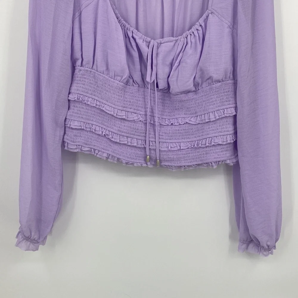 Free People Lilac Solid Lolita Blouse